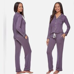 Bebe Lavender Button-Up Pajama Set NWT
